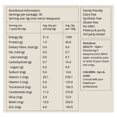 Bush Tucker Blends You Beauty Nutritional Information