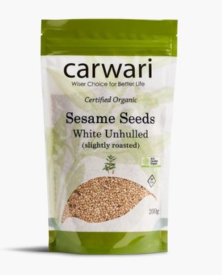 Carwari Organic Sesame Seeds White Unhulled 200g