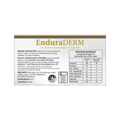 Cell Logic EnduraDERM Sachets Ingredients