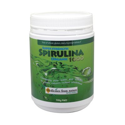 Medicines From Nature Super Strength Spirulina Org 1000 500g