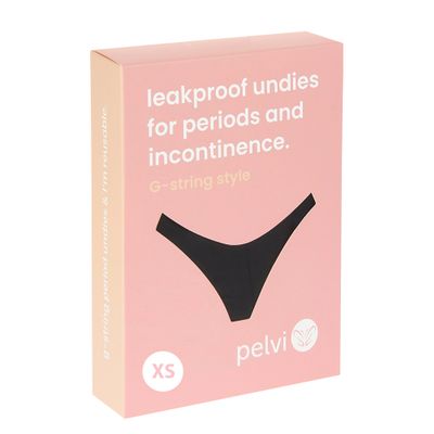Pelvi Underwear Leakproof G String Black XS