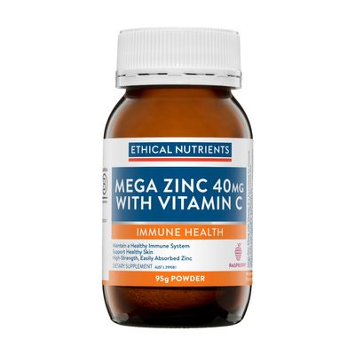 Ethical Nutrients Mega Zinc 40mg Raspberry Powder