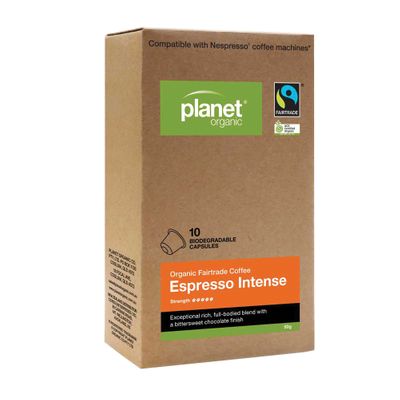 Planet Organic Coffee Capsules Espresso Intense x 10 Pack