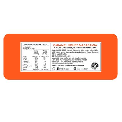 Fibre Boost Protein Bar | Caramel Honey Macadamia Nutritional Information