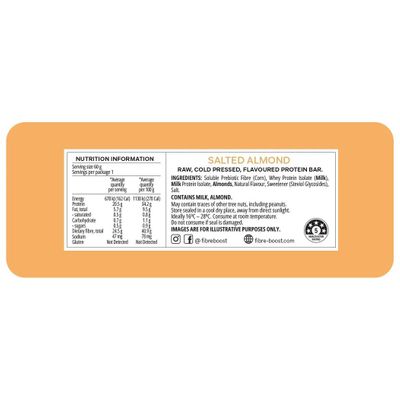 Fibre Boost Protein Bar | Salted Almond Nutritional Information