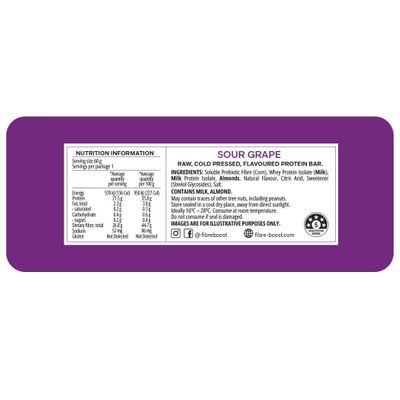 Fibre Boost Protein Bar | Sour Grape Nutritional Information