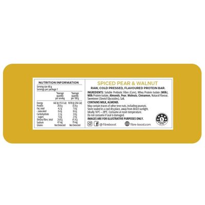 Fibre Boost Protein Bar | Spiced Pear & Walnut Nutritional Information