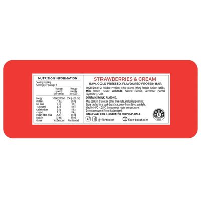 Fibre Boost Protein Bar | Strawberries & Cream Nutritional Information