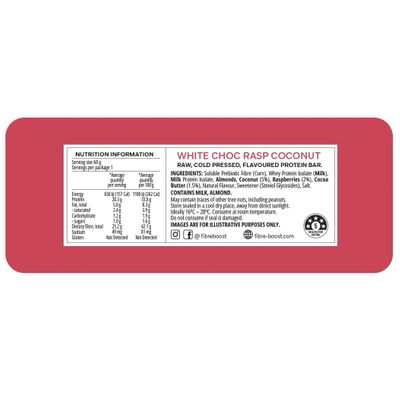Fibre Boost Protein Bar | White Choc Raspberry Coconut Nutritional Information