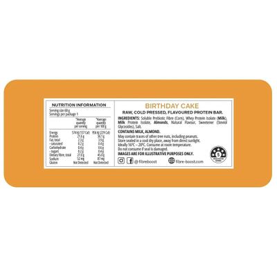 Fibre Boost Protein Bar | Birthday Cake Nutritional Information