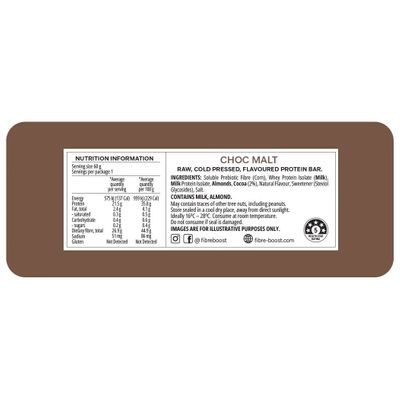 Fibre Boost Protein Bar | Choc Malt Nutritional Information