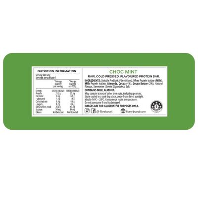 Fibre Boost Protein Bar | Choc Mint Nutritional Information
