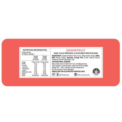 Fibre Boost Protein Bar | Grapefruit Nutritional Information