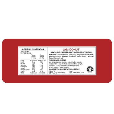 Fibre Boost Protein Bar | Jam Donut Nutritional Information