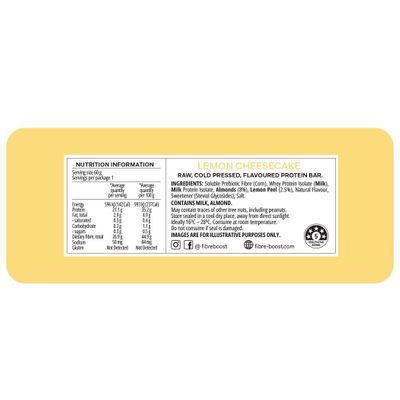 Fibre Boost Protein Bar | Lemon Cheesecake Nutritional Ingredients