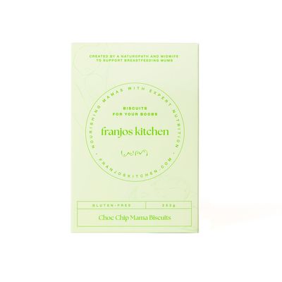 Franjos Kitchen Biscuits Lactation Gluten Free Choc Chip Tanker Topper 252g