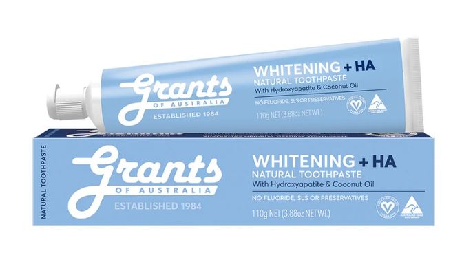 Grants Toothpaste | Whitening + HA | Hydroxyapatite and Coconut Oil