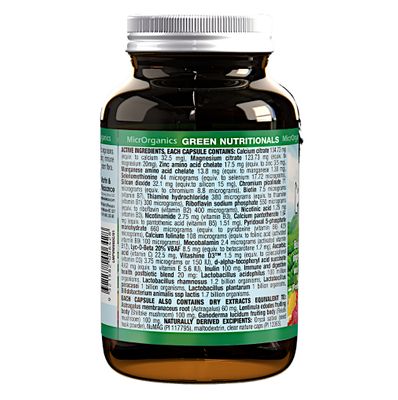 Green Nutritionals 100% Vegan MultiVitamin Ingredients