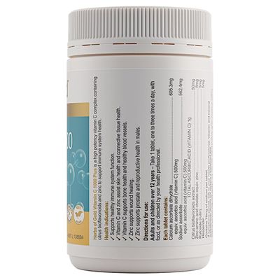 Herbs of Gold Vitamin C 1000 Plus Zinc Ingredients