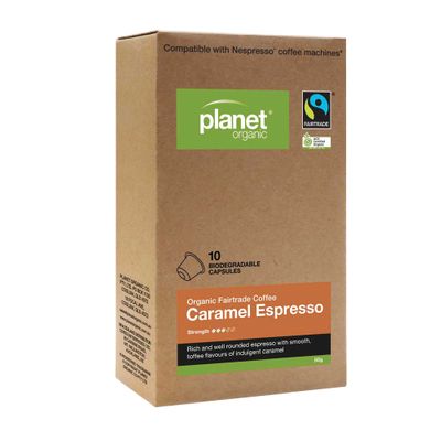 Planet Organic Coffee Capsules Espresso Caramel x 10 Pack