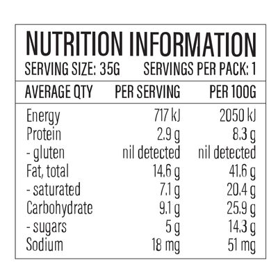 LOCO LOVE Pistchio Mylk Praline Nutritional Information