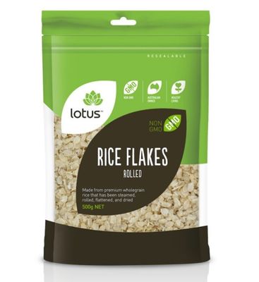 Lotus Rice Flakes Brown Rolled 500g