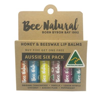 Bee Natural Lip Balm Stick Aussie 4.5ml x 6 Pack