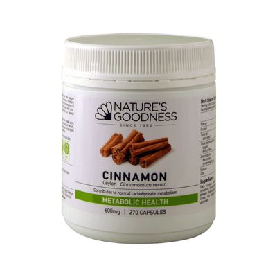Nature's Goodness Cinnamon Capsules 600mg