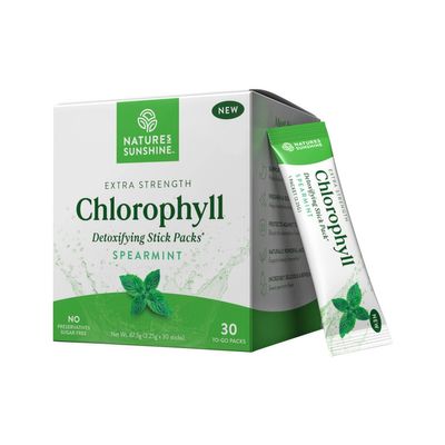 Nature's Sunshine Chlorophyll Sachets | Spearmint 30 Pack