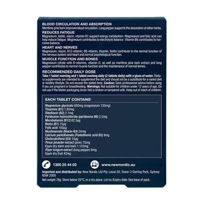 New Nordic Active Magnesium Glycinate Contents