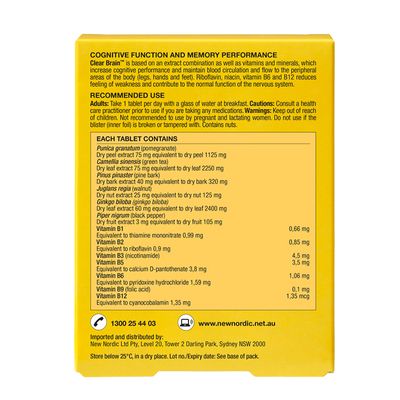 New Nordic Clear Brain Contents