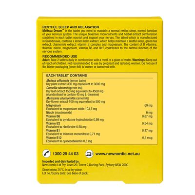 New Nordic Melissa Dream Contentts