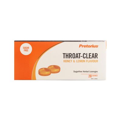 Pretorius Throat Clear Lozenges | Honey & Lemon 20 Pack