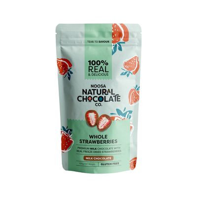 Noosa Natural Strawberries Milk Chocolate 100g