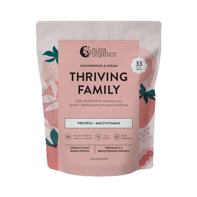 Nutra Organics Thriving Family Protein | Strawberries Cream 1kg