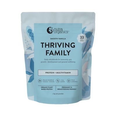 Nutra Organics Thriving Family Protein | Smooth Vanilla 1kg