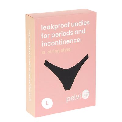 Pelvi Underwear Leakproof G String Black L