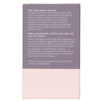 Perdays Preconception Activated Folate & B-vitamins Information