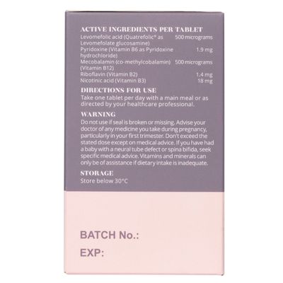 Perdays Preconception Activated Folate & B-vitamins Ingredients