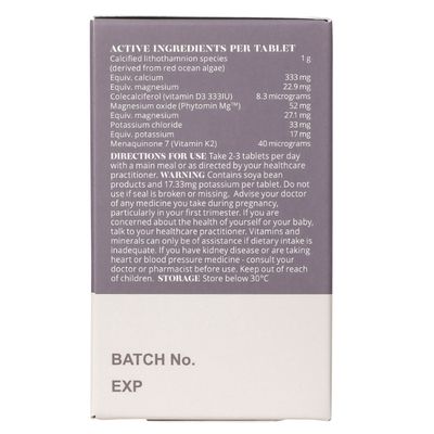 Perdays Plant Calcium Complex + K2 Ingredients