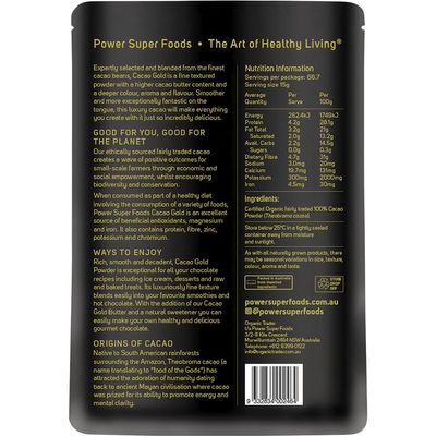 Power Foods Cacao Powder Gold ingredients