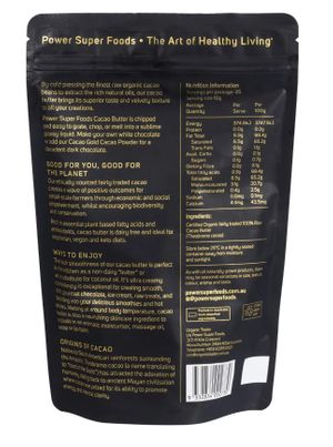 Power Foods Cacao Butter 500g back