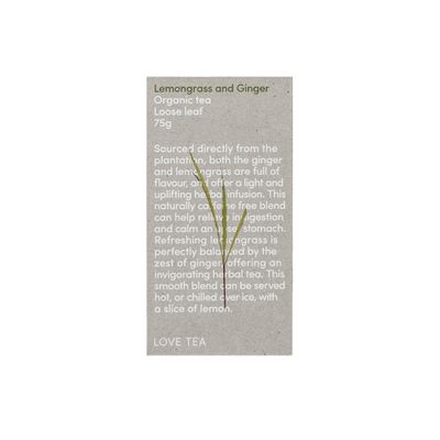 Love Tea Organic Lemongrass and Ginger 75g