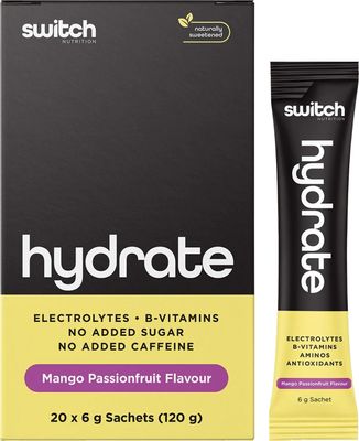 Switch Hydrate Sachets| Electrolytes, B Vitamins | Mango Passionfruit