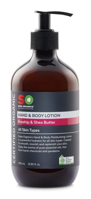 Saba Organics Hand & Body Lotion Rosehip & Shea Butter