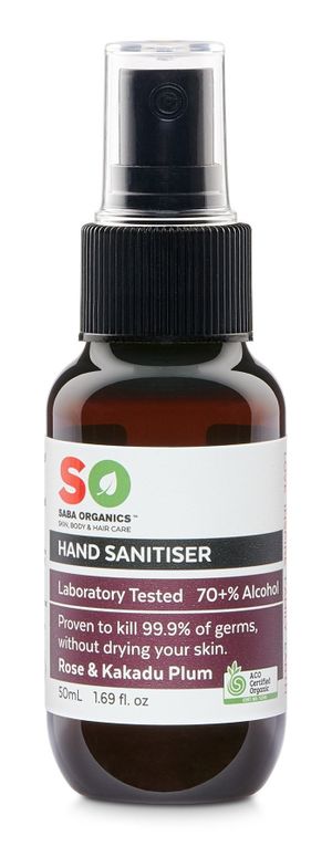 Saba Organics Hand Sanitiser Rose & Kakadu Plum