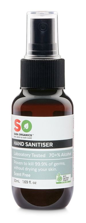 Saba Organics Hand Sanitiser Scent Free