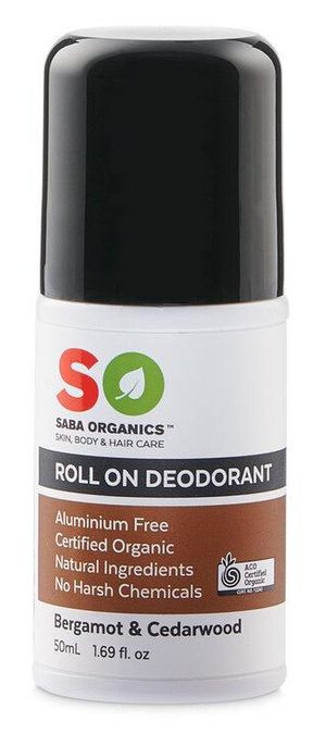 Saba Organics Deodorant Roll On Begamot & Cedarwood