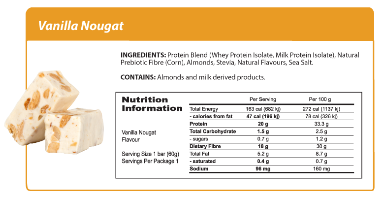Smart Protein Bar Vanilla Nougat ingredients