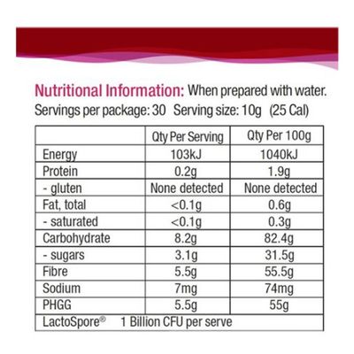 Superflora Daily Gut Health Boost | Berries+ Nutritional Information